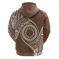 Cook Islands Gospel Day Hoodie Brown Tribal Curves LT05 - Polynesian Pride