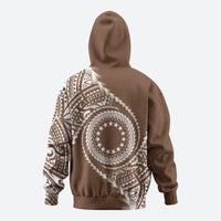 Cook Islands Gospel Day Hoodie Brown Tribal Curves LT05 - Polynesian Pride