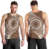 Cook Islands Gospel Day Men Tank Top Brown Tribal Curves LT05 - Polynesian Pride