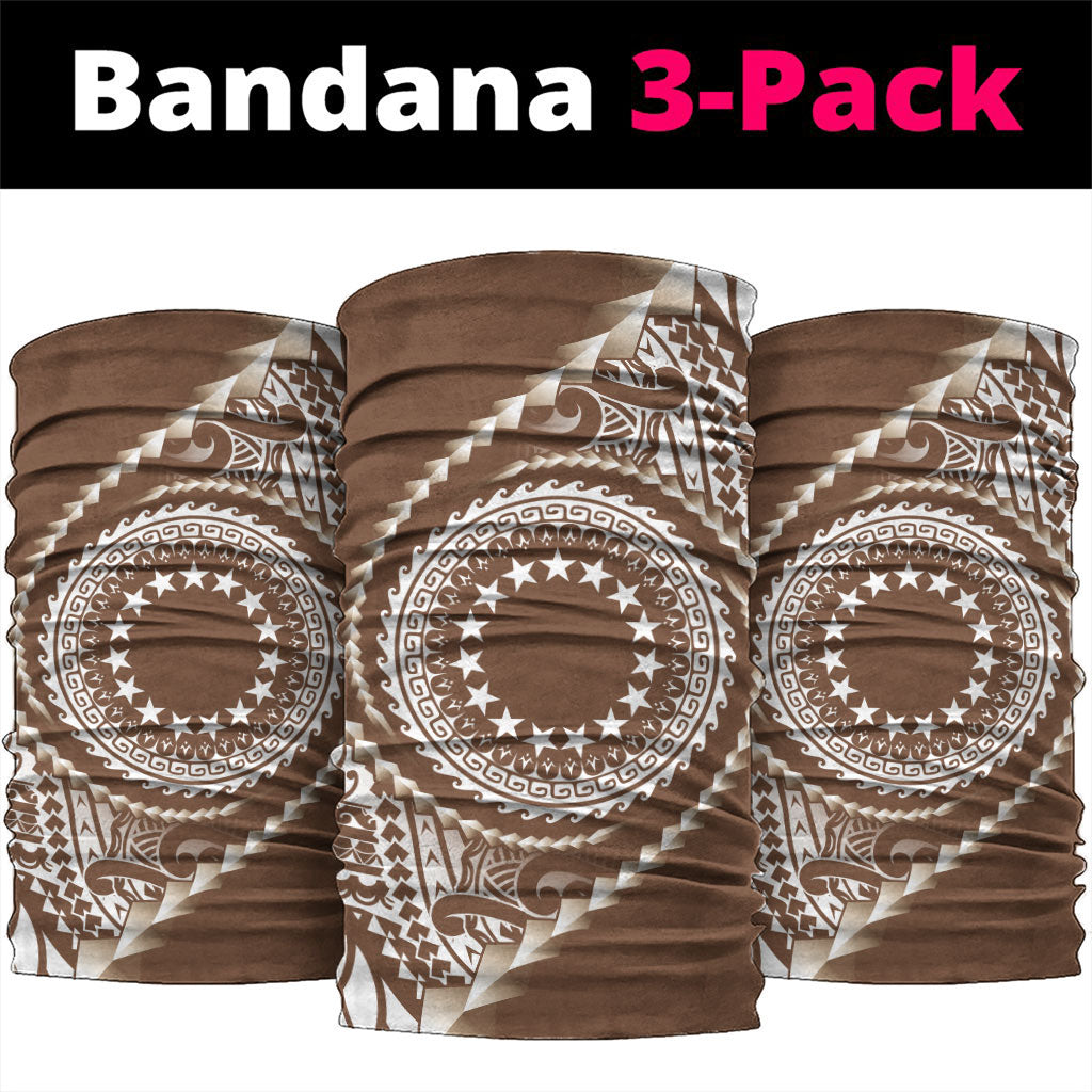 Cook Islands Gospel Day Neck Gaiter Brown Tribal Curves LT05 package One Size: 25*50cm Brown - Polynesian Pride