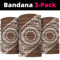 Cook Islands Gospel Day Neck Gaiter Brown Tribal Curves LT05 package One Size: 25*50cm Brown - Polynesian Pride