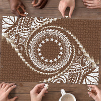 Cook Islands Gospel Day Puzzle Brown Tribal Curves LT05 - Polynesian Pride