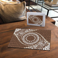 Cook Islands Gospel Day Puzzle Brown Tribal Curves LT05 - Polynesian Pride