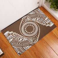 Cook Islands Gospel Day Rubber Doormat Brown Tribal Curves LT05 - Polynesian Pride