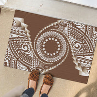 Cook Islands Gospel Day Rubber Doormat Brown Tribal Curves LT05 - Polynesian Pride