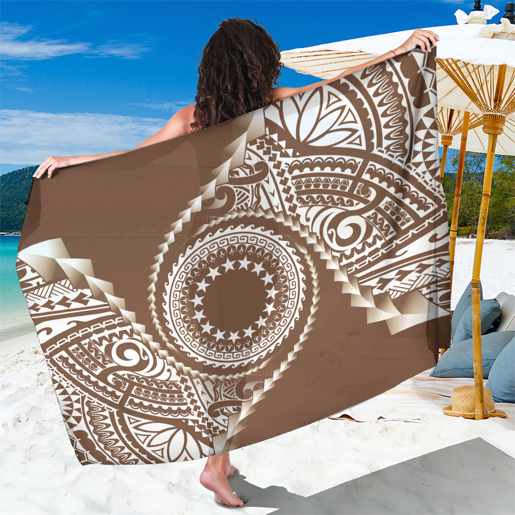 Cook Islands Gospel Day Sarong Brown Tribal Curves LT05 One Size 44 x 66 inches Brown - Polynesian Pride