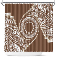 Cook Islands Gospel Day Shower Curtain Brown Tribal Curves LT05 Brown - Polynesian Pride