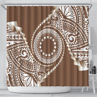 Cook Islands Gospel Day Shower Curtain Brown Tribal Curves LT05 - Polynesian Pride