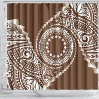 Cook Islands Gospel Day Shower Curtain Brown Tribal Curves LT05 - Polynesian Pride