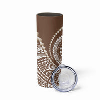 Cook Islands Gospel Day Skinny Tumbler Brown Tribal Curves LT05 - Polynesian Pride