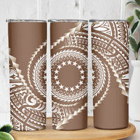 Cook Islands Gospel Day Skinny Tumbler Brown Tribal Curves LT05 - Polynesian Pride
