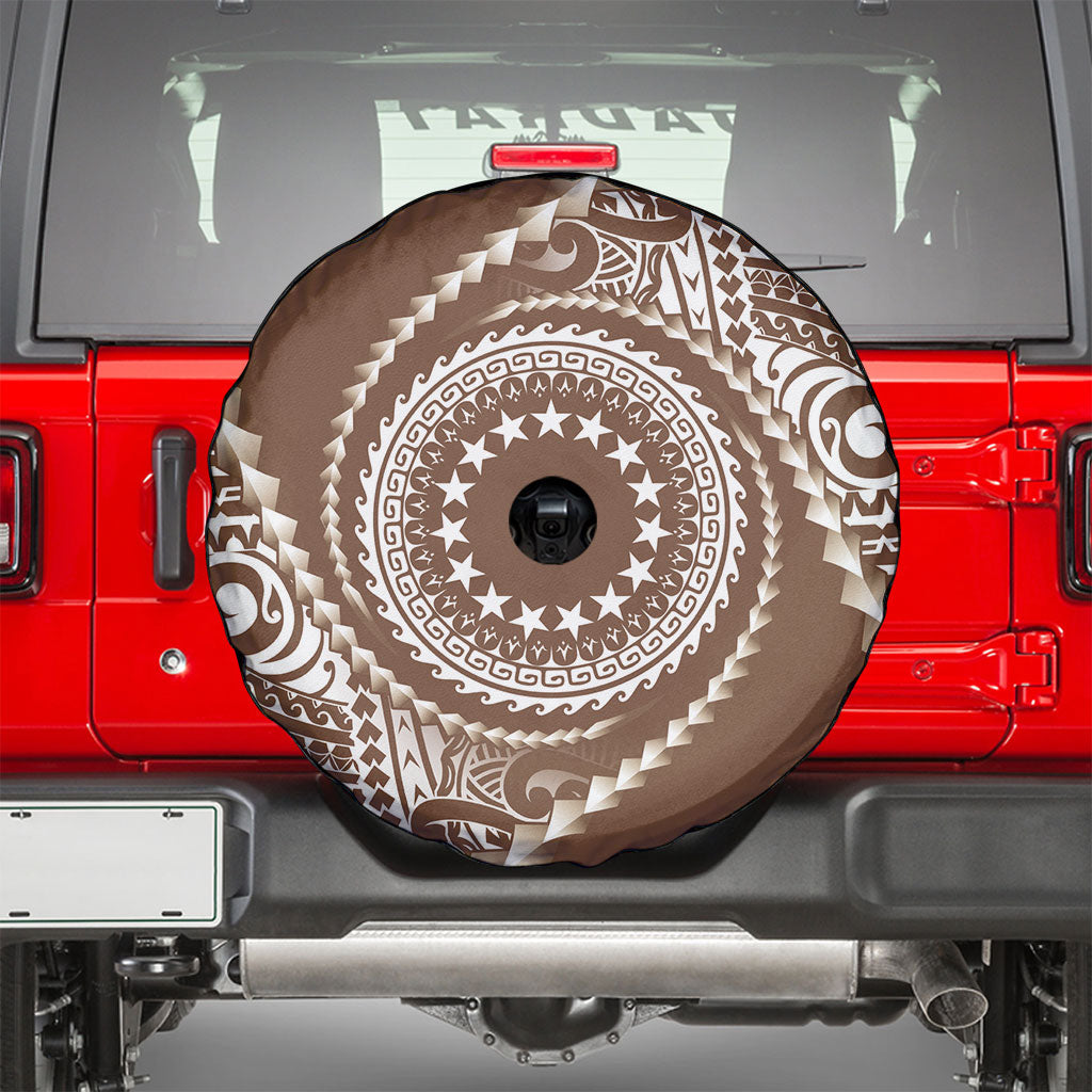 Cook Islands Gospel Day Spare Tire Cover Brown Tribal Curves LT05 - Polynesian Pride