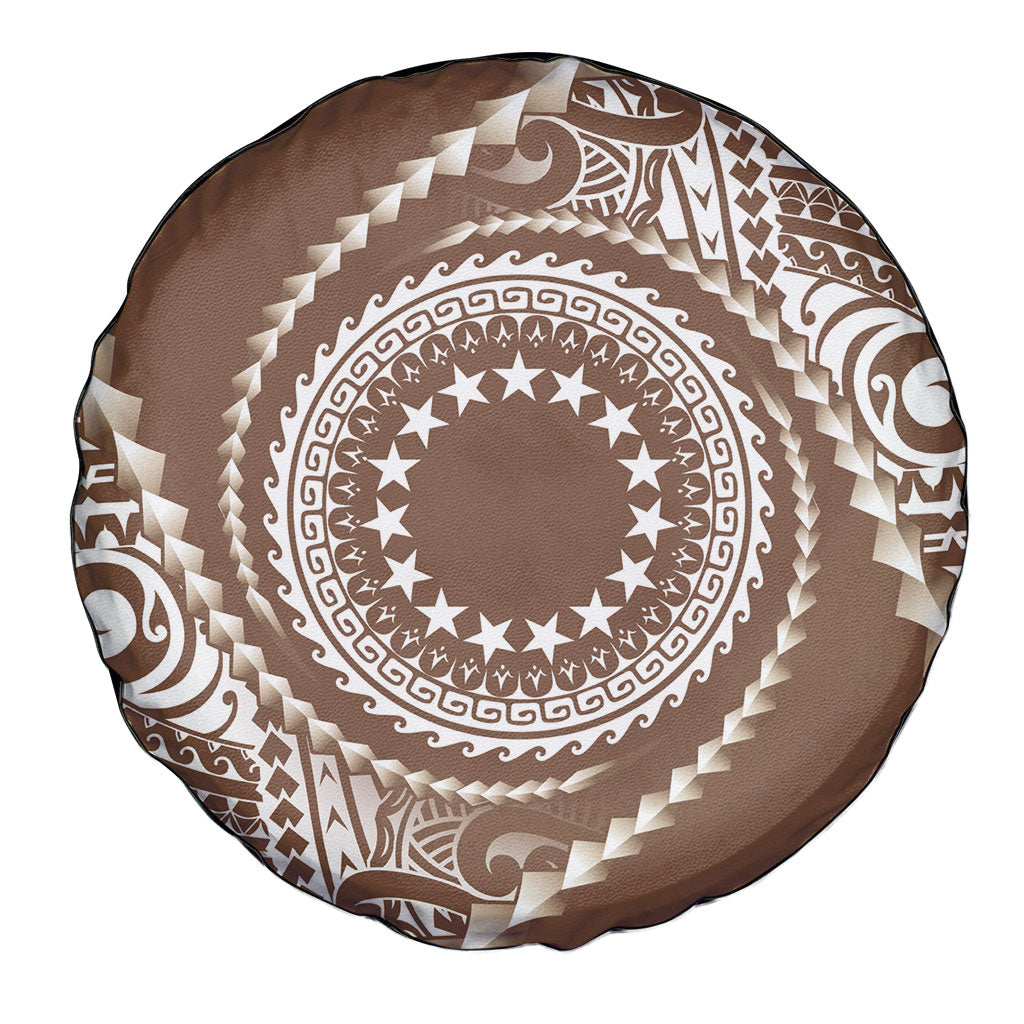 Cook Islands Gospel Day Spare Tire Cover Brown Tribal Curves LT05 - Polynesian Pride