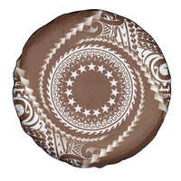 Cook Islands Gospel Day Spare Tire Cover Brown Tribal Curves LT05 - Polynesian Pride
