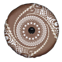 Cook Islands Gospel Day Spare Tire Cover Brown Tribal Curves LT05 - Polynesian Pride