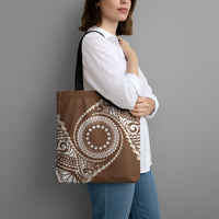 Cook Islands Gospel Day Tote Bag Brown Tribal Curves LT05 - Polynesian Pride