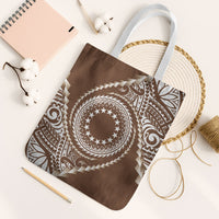 Cook Islands Gospel Day Tote Bag Brown Tribal Curves LT05 White Strap One Size Brown - Polynesian Pride