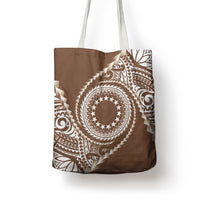 Cook Islands Gospel Day Tote Bag Brown Tribal Curves LT05 - Polynesian Pride