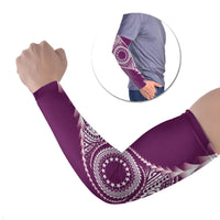 Cook Islands Gospel Day Arm Sleeves Maroon Tribal Curves LT05 Set of 2 Maroon - Polynesian Pride