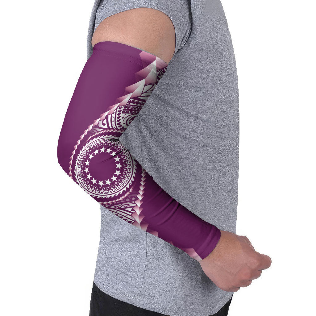 Cook Islands Gospel Day Arm Sleeves Maroon Tribal Curves LT05 - Polynesian Pride
