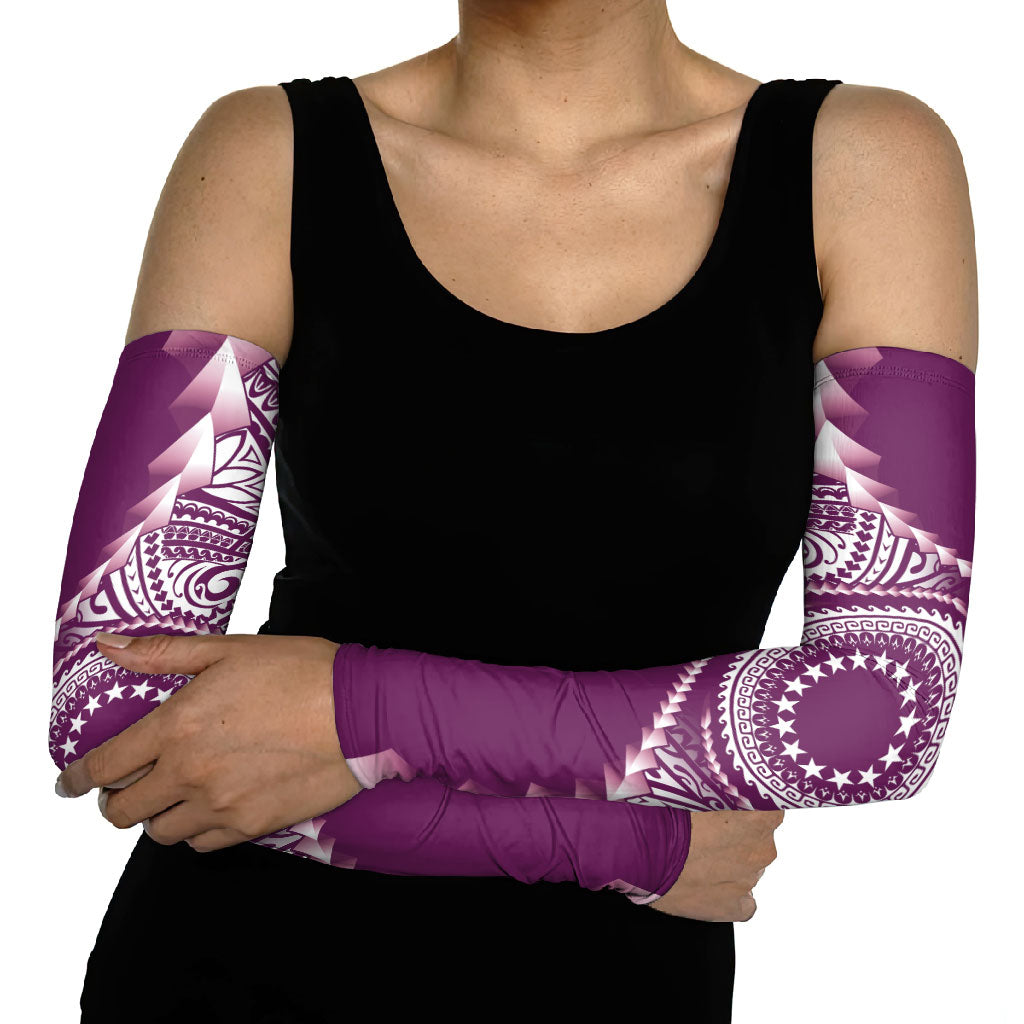 Cook Islands Gospel Day Arm Sleeves Maroon Tribal Curves LT05 - Polynesian Pride