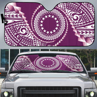 Cook Islands Gospel Day Auto Sun Shade Maroon Tribal Curves LT05 Maroon - Polynesian Pride