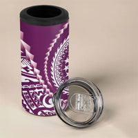 Cook Islands Gospel Day 4 in 1 Can Cooler Tumbler Maroon Tribal Curves LT05 - Polynesian Pride