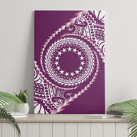 Cook Islands Gospel Day Canvas Wall Art Maroon Tribal Curves LT05 - Polynesian Pride