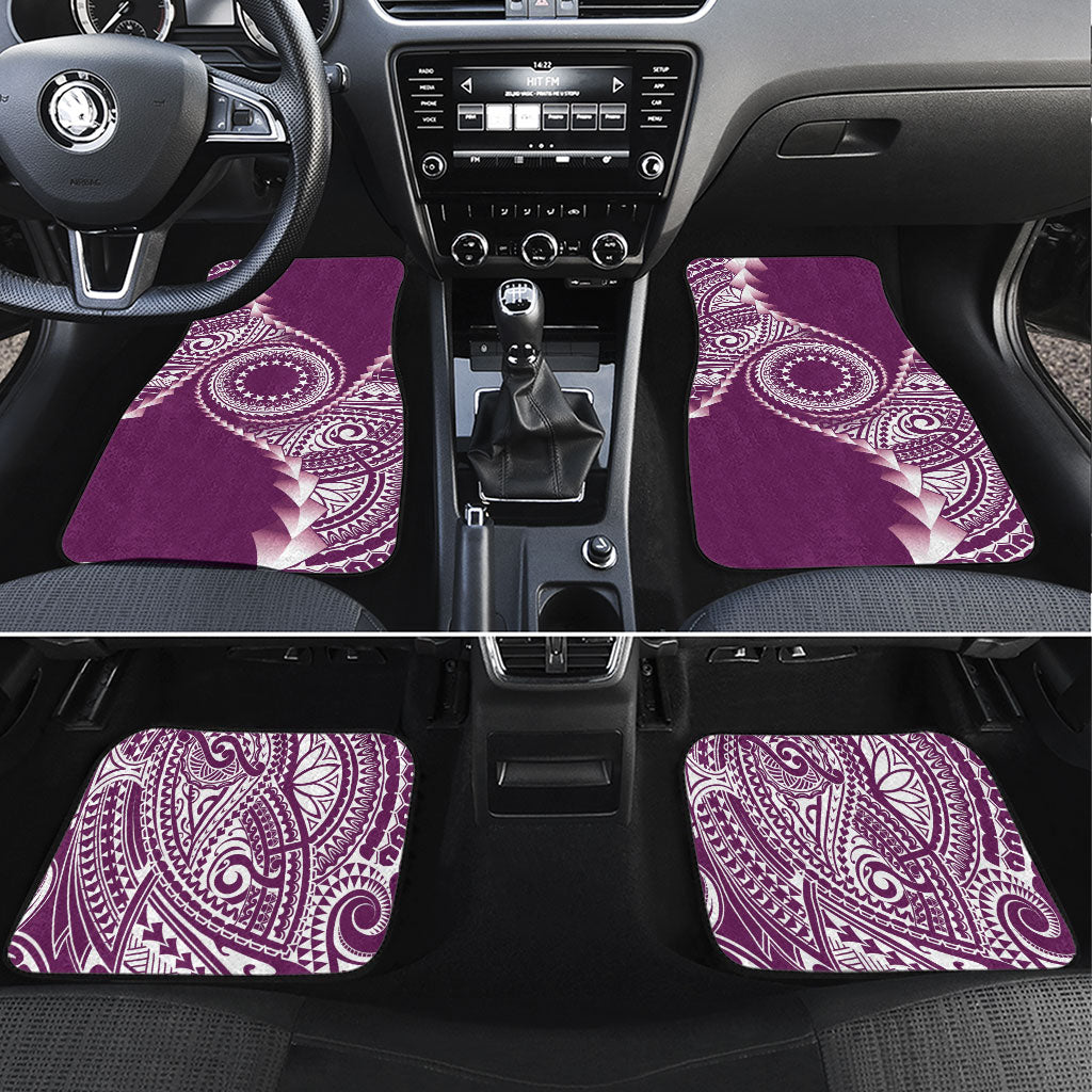 Cook Islands Gospel Day Car Mats Maroon Tribal Curves LT05 Set 4pcs Maroon - Polynesian Pride