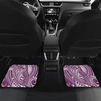 Cook Islands Gospel Day Car Mats Maroon Tribal Curves LT05 Set 2pcs - Back Maroon - Polynesian Pride