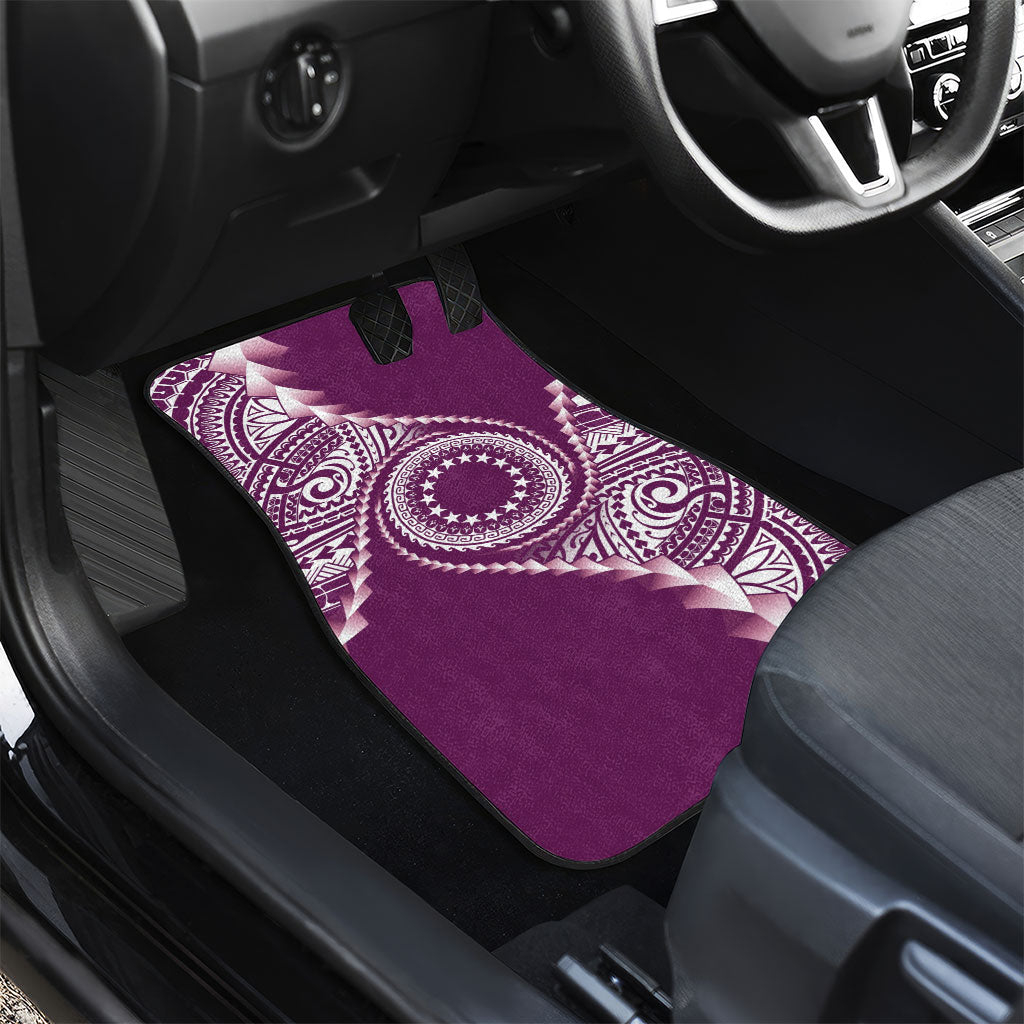 Cook Islands Gospel Day Car Mats Maroon Tribal Curves LT05 - Polynesian Pride