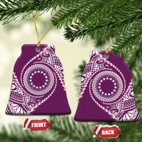 Cook Islands Gospel Day Ceramic Ornament Maroon Tribal Curves