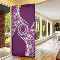 Cook Islands Gospel Day Door Cover Maroon Tribal Curves LT05 - Polynesian Pride