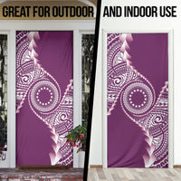 Cook Islands Gospel Day Door Cover Maroon Tribal Curves LT05 - Polynesian Pride
