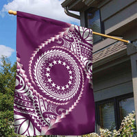 Cook Islands Gospel Day Garden Flag Maroon Tribal Curves LT05 - Polynesian Pride