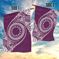 Cook Islands Gospel Day Garden Flag Maroon Tribal Curves LT05 - Polynesian Pride
