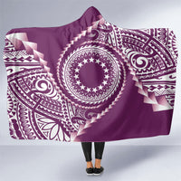 Cook Islands Gospel Day Hooded Blanket Maroon Tribal Curves LT05 One Size Maroon - Polynesian Pride