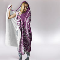Cook Islands Gospel Day Hooded Blanket Maroon Tribal Curves LT05 - Polynesian Pride