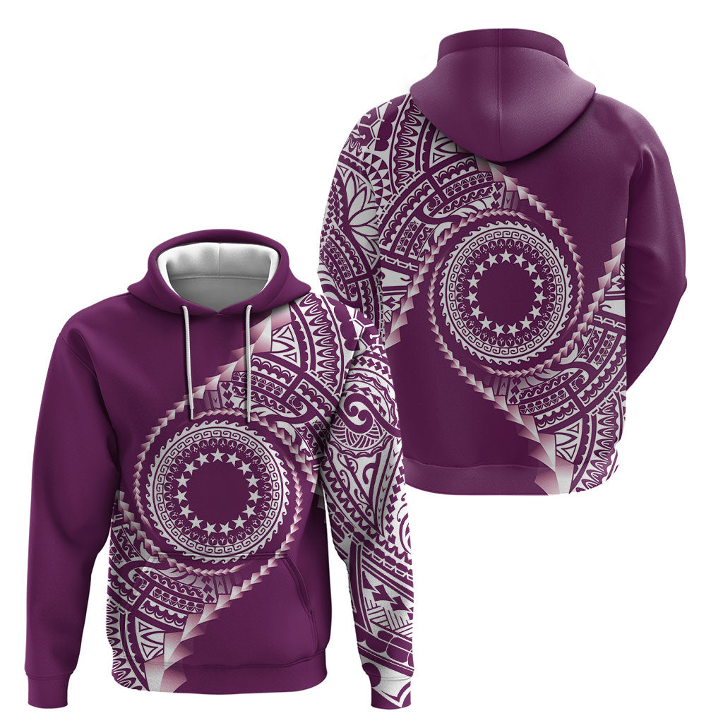 Cook Islands Gospel Day Hoodie Maroon Tribal Curves LT05 - Polynesian Pride