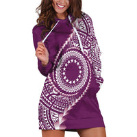Cook Islands Gospel Day Hoodie Dress Maroon Tribal Curves LT05 Maroon - Polynesian Pride