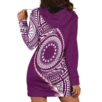 Cook Islands Gospel Day Hoodie Dress Maroon Tribal Curves LT05 - Polynesian Pride