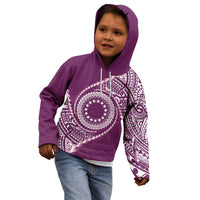 Cook Islands Gospel Day Kid Hoodie Maroon Tribal Curves LT05 - Polynesian Pride
