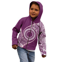 Cook Islands Gospel Day Kid Hoodie Maroon Tribal Curves LT05 - Polynesian Pride