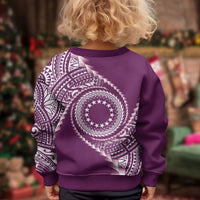 Cook Islands Gospel Day Kid Ugly Christmas Sweater Maroon Tribal Curves LT05 - Polynesian Pride