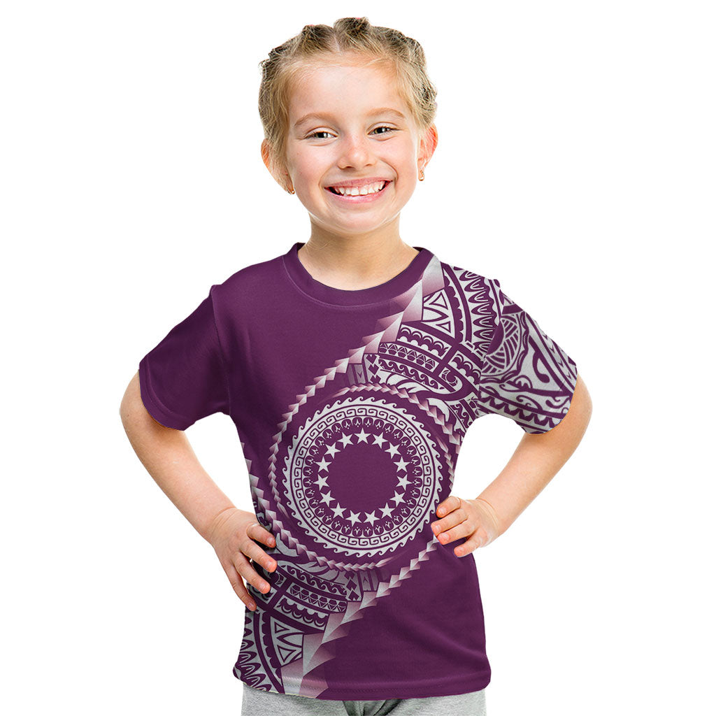 Cook Islands Gospel Day Kid T Shirt Maroon Tribal Curves LT05 Maroon - Polynesian Pride