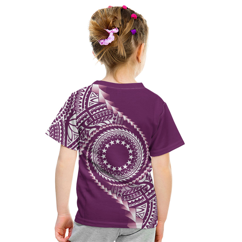 Cook Islands Gospel Day Kid T Shirt Maroon Tribal Curves LT05 - Polynesian Pride
