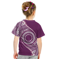 Cook Islands Gospel Day Kid T Shirt Maroon Tribal Curves LT05 - Polynesian Pride