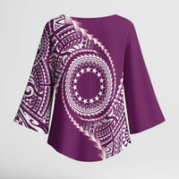 Cook Islands Gospel Day Kimono Sleeve Blouse Maroon Tribal Curves LT05 - Polynesian Pride