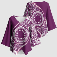 Cook Islands Gospel Day Kimono Sleeve Blouse Maroon Tribal Curves LT05 - Polynesian Pride
