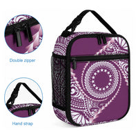 Cook Islands Gospel Day Lunch Bag Maroon Tribal Curves LT05 - Polynesian Pride